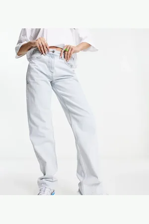 COLLUSION Extreme puddle straight leg jeans in light