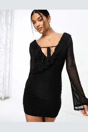 Public Desire Mesh tie front mini dress in