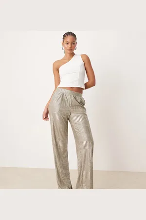 JDY Ribbed wide leg pants in
