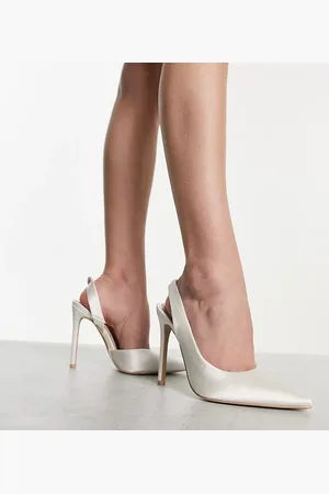 Be Mine Arilla twist back shoes in ivory satin