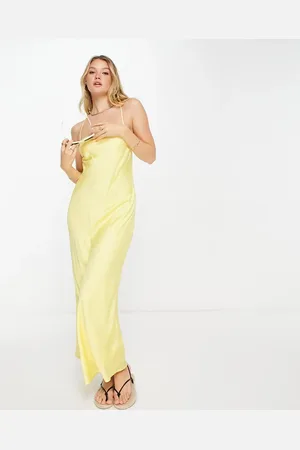 RVCA X STELLA Ninety slip summer dress in lemon