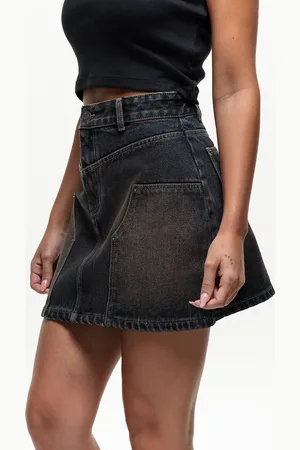 Good For Nothing Denim carpenter skirt in antique wash