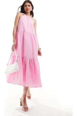 French Connection Tiered smock midi dress in