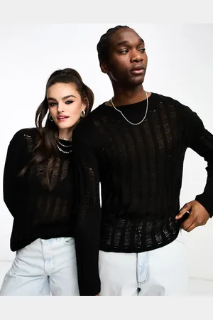 Reclaimed Inspired unisex shruken laddered sweater in
