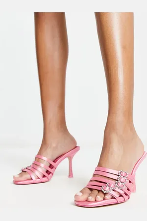 Public Desire Monika multi strap mules in satin