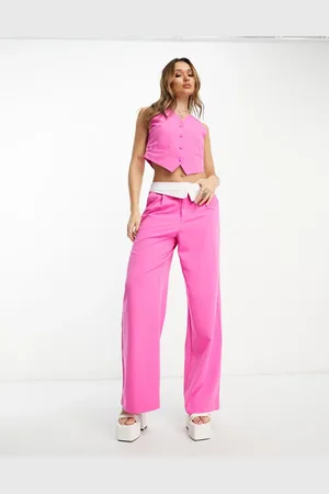ONLY Neon & Nylon contrast folded waistband tailored pants in bright - part of a set