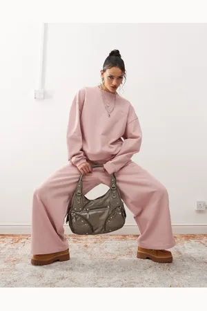 Reclaimed Wide leg sweatpants in dusty mauve