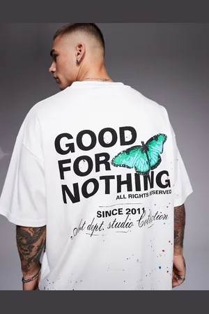 Good For Nothing Fruit graphic back t-shirt in stone