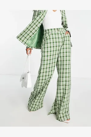 Urban Threads Wide leg pants in check - part of a set