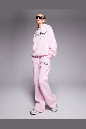 Kaiia Embroidered script logo sweatpants in and black - part of a set