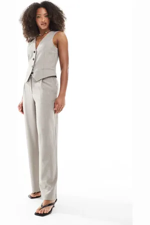 ONLY Wide leg tailored pants in beige - part of a set