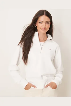 GANT Shield logo half zip sweatshirt in