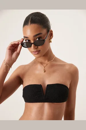 Stradivarius Bandeau crochet bikini top in