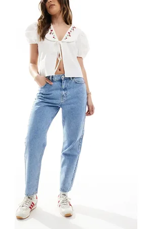 Pull&Bear High rise mom jeans in washed