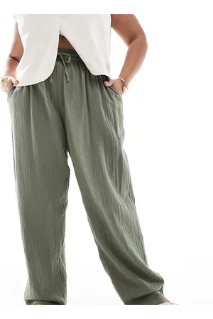 ONLY Cheesecloth pull on pants in light khaki - part of a set