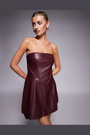 Jaded Rose Structured PU mini dress in oxblood