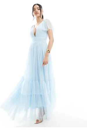 Lace & Beads Bridesmaid Madison maxi dress in powder