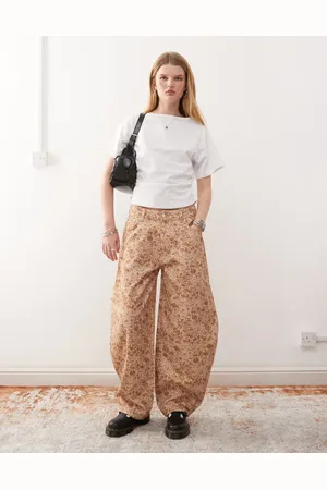 Reclaimed Barrel leg jeans in leopard print