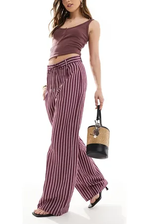 Pull&Bear Straight leg striped pants in