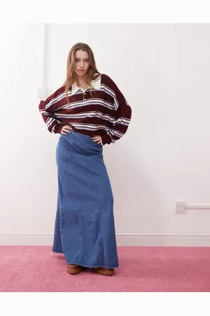 Reclaimed Denim maxi skirt in mid