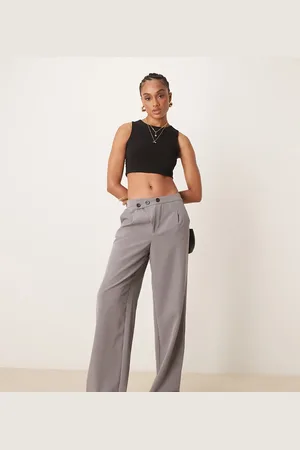JDY Asymmetric button wide leg pants in