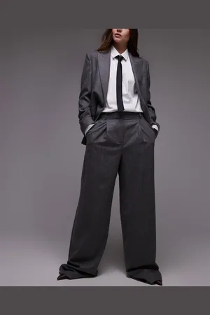 MANGO Brushed wool touch pants in pinstripe - part of a set
