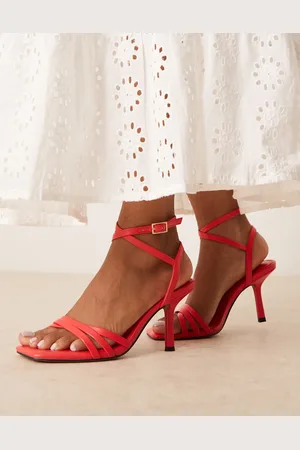 ASOS Honey mid heeled sandal in red