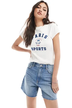 Pull&Bear High waisted mom denim shorts in