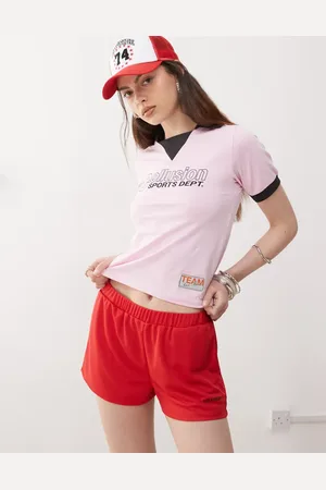 COLLUSION Airtex shorts with logo