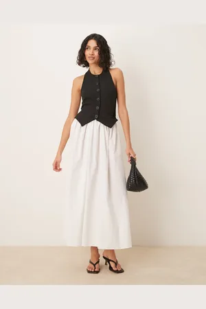ASOS Halter vest detail midi dress in mono