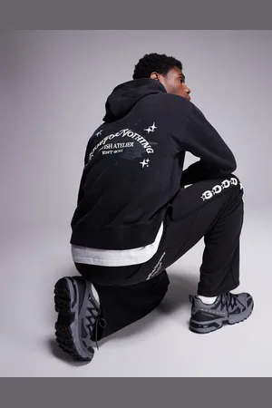 Good For Nothing Space dye hoodie with sleeve and back print in wash - part of a set