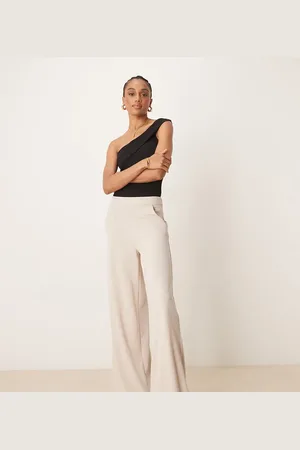 JDY High waisted wide leg pants in beige