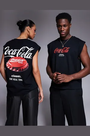 ASOS Unisex boxy oversized tank top with Coca-Cola prints in