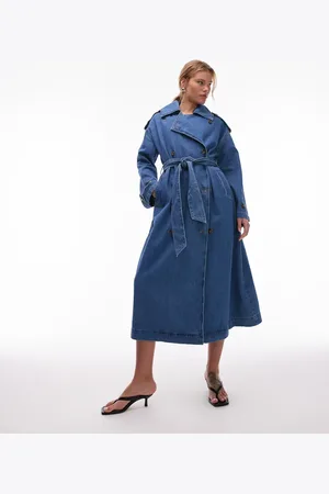 Topshop Denim trench coat in mid