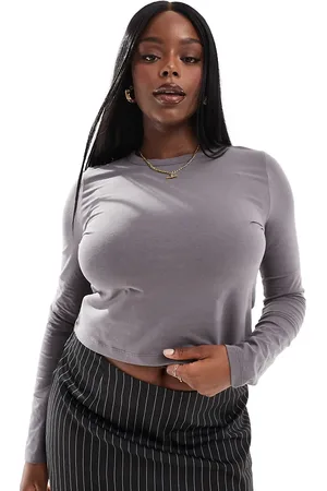COLLUSION Plus long sleeve fitted top in