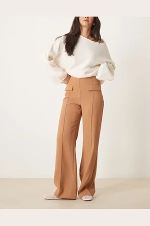 ASOS Tailored double pocket seam detail pants in camel