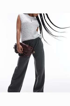 Topshop Basic button down sweatpants in charcoal