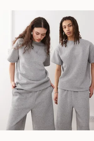 Reclaimed Unisex jersey T-shirt in heather - part of a set