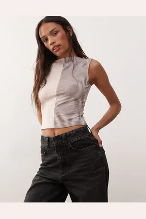 Reclaimed Mixed stripe sleeveless tank in