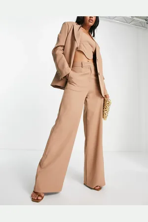 SNDYS Tailored wide leg pants in camel - part of a set