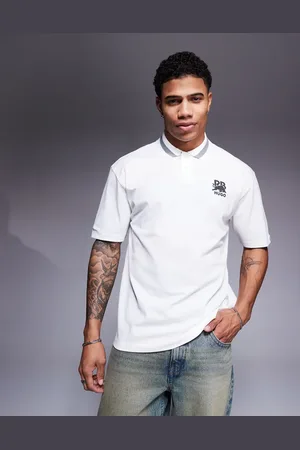 HUGO BOSS Bull Racing capsule Dodac silver logo and collar stripe relaxed fit pique polo in