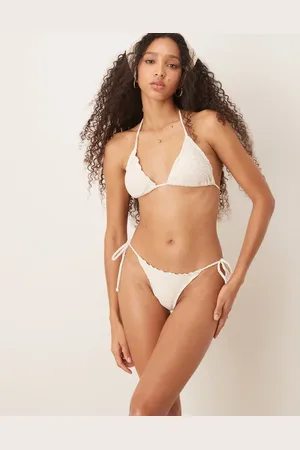 Stradivarius Tie side crochet bikini bottom in
