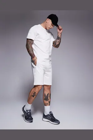 HUGO BOSS Liam taped logo lounge shorts in off