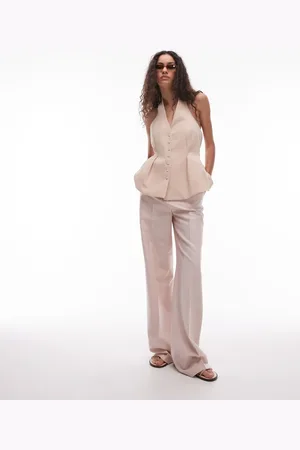 MANGO Seam front wide leg pants in pale - part of a set