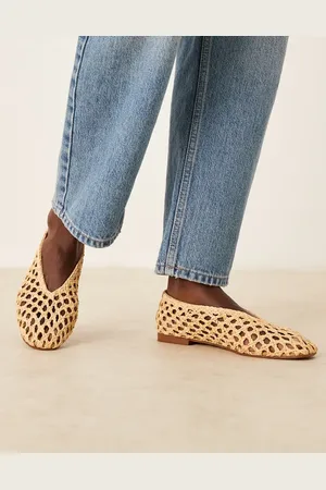 ASOS Linus clean ballet flats in natural weave