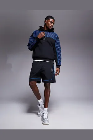 HUGO BOSS Bull Racing capsule Garat blue piping detail drawstring shorts in