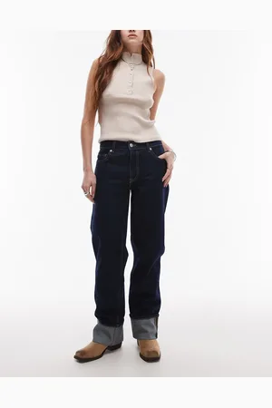 MANGO Hanne cuffed jeans in indigo