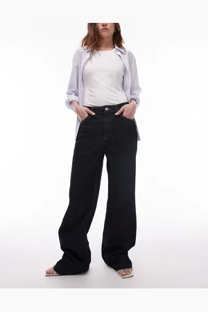 MANGO Jolene flared longline jeans in indigo