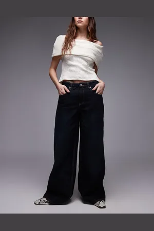 MANGO Annie super wide leg jeans in dark