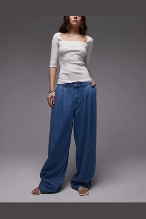 MANGO Melissa pleat front slouchy jeans in light